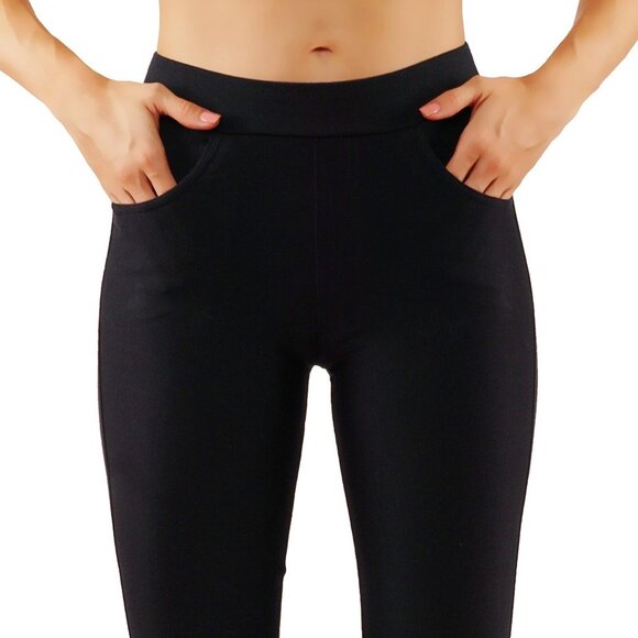 Ponte Knit Slim Fit Pants Pull-Up Style CF002 - Picture 4 of 7